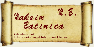 Maksim Batinica vizit kartica